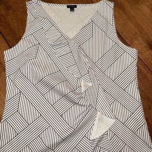 ann taylor sleeveless blouse with ruffle, worn once, size L